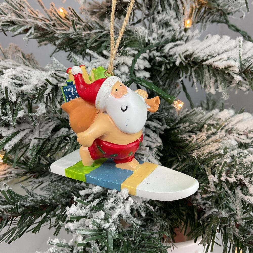 Christmas Ornament- Santa Clause Skiing With Christmas Gifts-Cape Shore